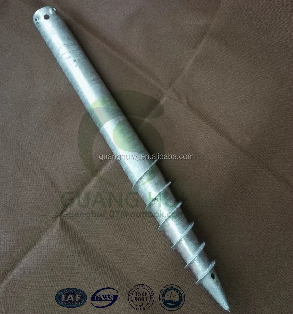Europe popular solar panel type galvanized ground screw anchor