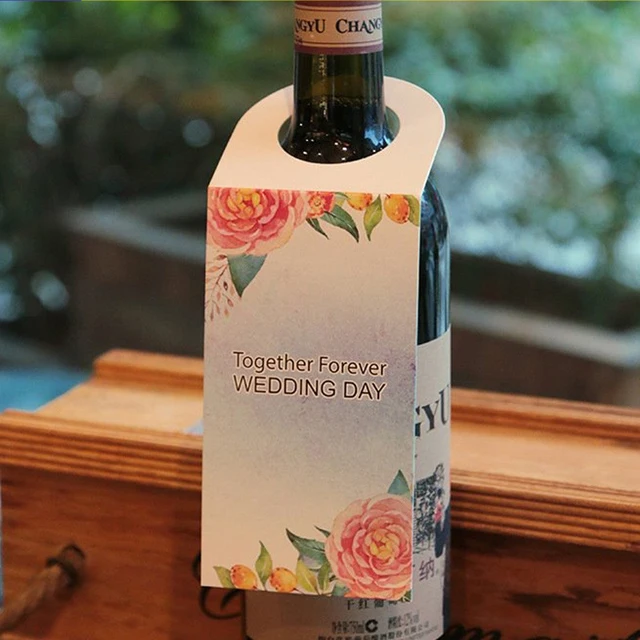 custom design printing paper bottle neck hang tag for wine bottleneck