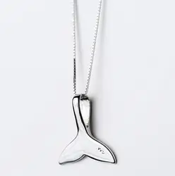 Korea New Style 925 Sterling Silver Simple Fashion Chic Classical Mermaid Tail Pendant Necklace Jewelry for Women