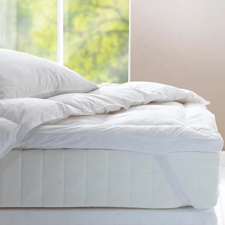 
White Duck Down Feather Bed Mattress Pad Mattress Topper 