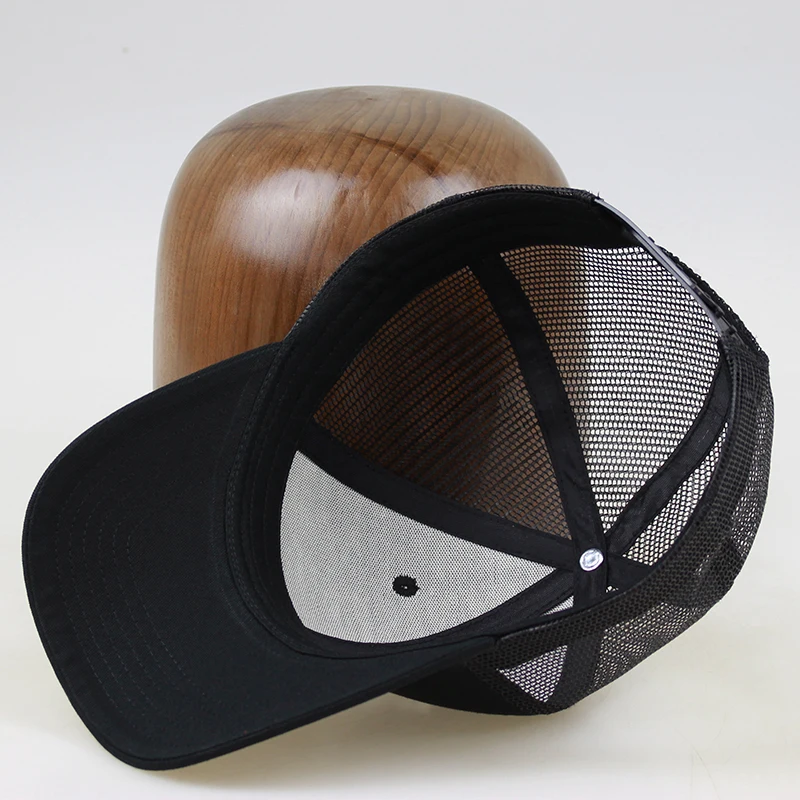 
Wholesale Vintage Suede Front Embroidery Custom Black Baseball Mesh Hat 