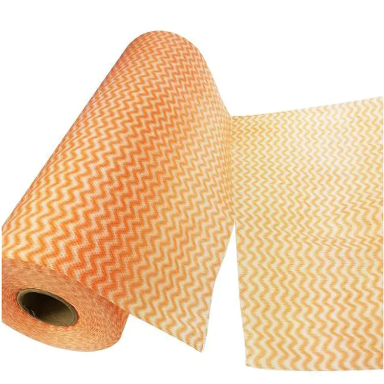 Good price orange nonwoven spunlace wavyline kitchen wipes for household cleaning
