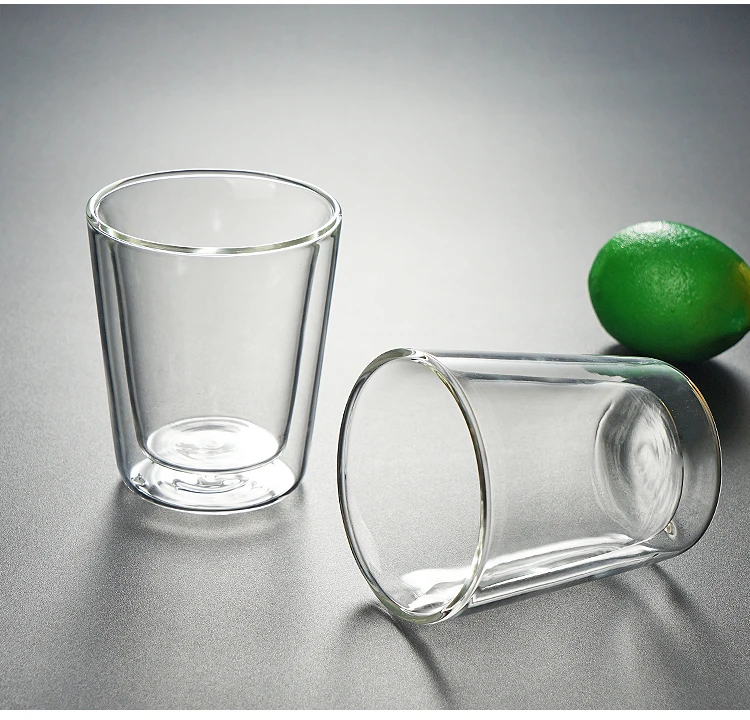 
Wholesale glassware insulated double wall glass espresso shot cup logo 