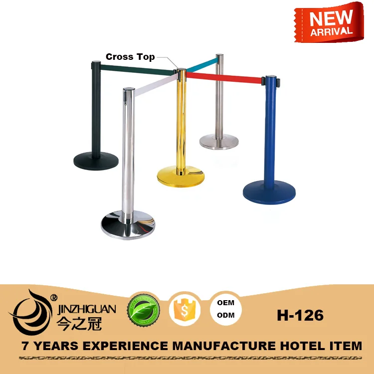 Retractable airport queue pole,stable Crowd control post H-126