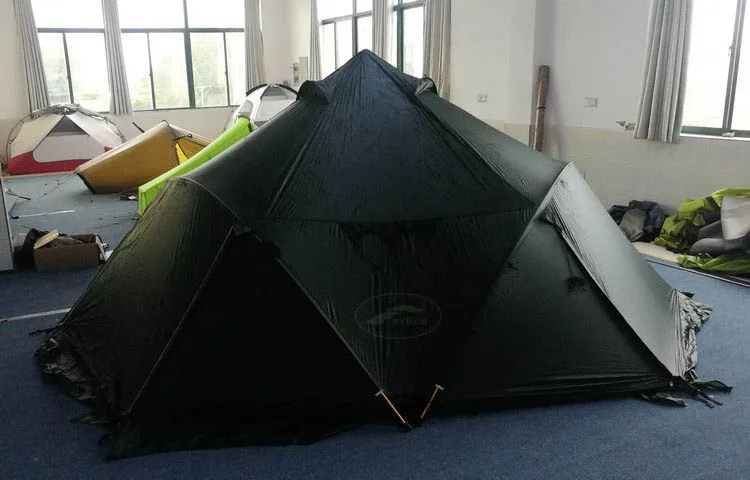 Custom Logo High End Camping Lightweight Double Sided Silicone Treating Nylon Outdoor Teepee Glamping Bell Family Tent