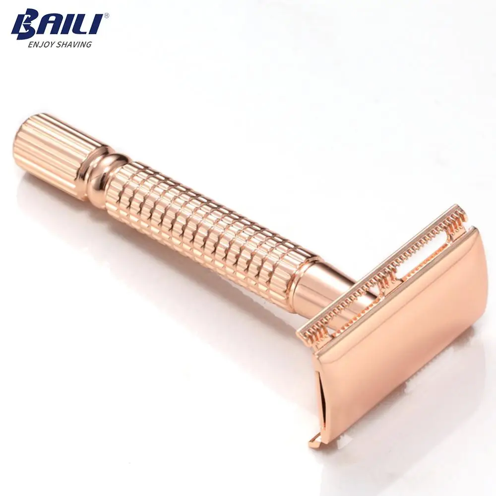 
Baili classic wet shaver double edge safety metal razor travel case body hair shaver for women OEM 