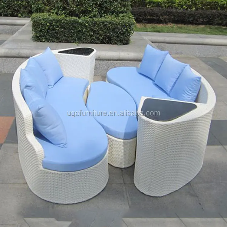 
Newest design cheap rattan sofa outdoor semi circle wicker furniture 