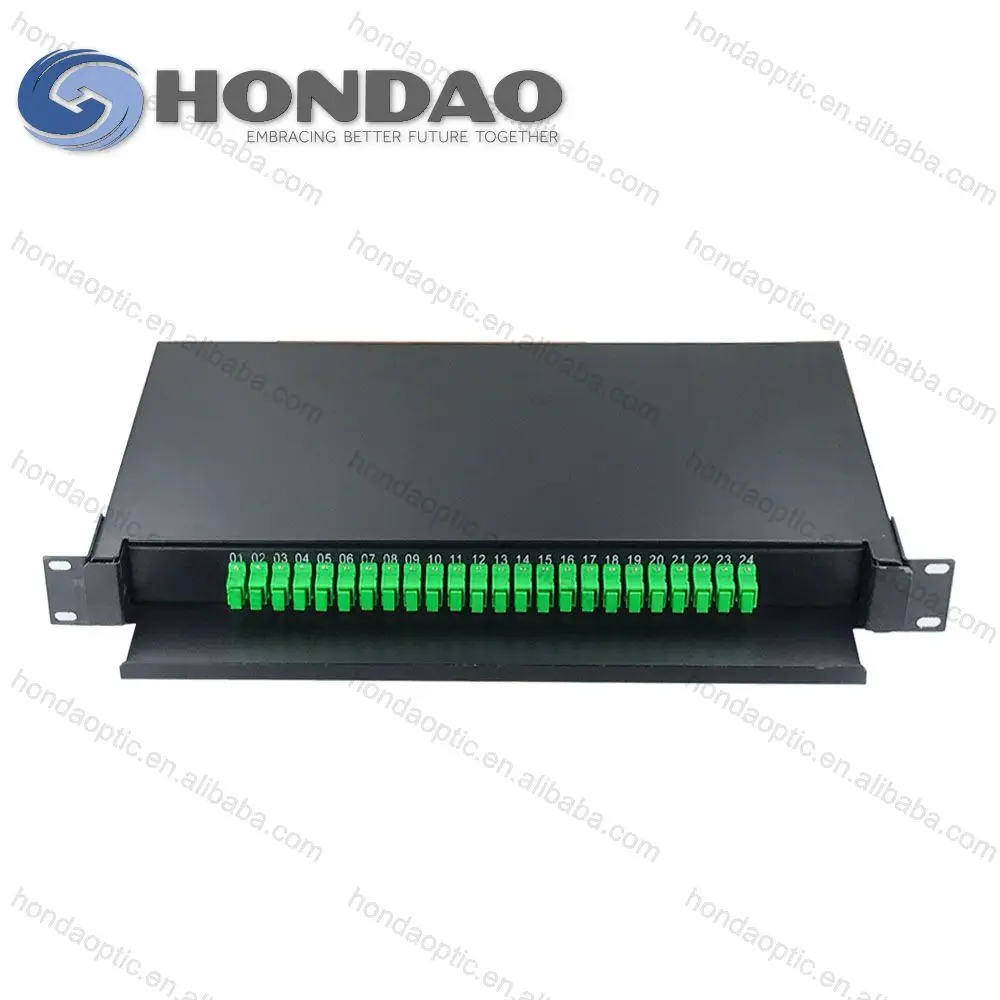 Hondao fiber optic indoor ODF/OCDF Wallmount 24 Core Patch Panel PLC Splitter waterproof