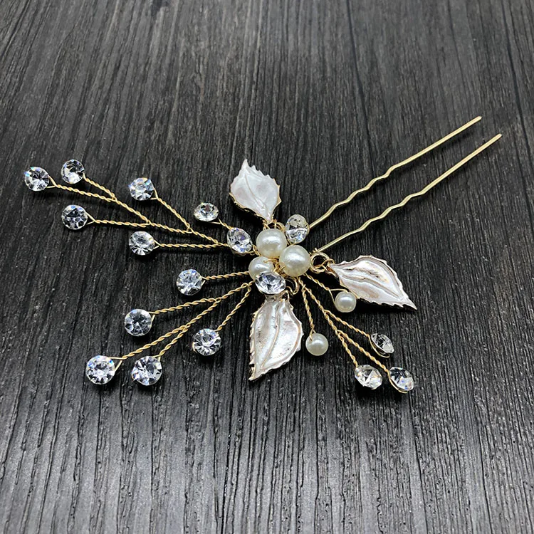 Женские гребни для волос SHSS2021, свадебные украшения для волос с золотыми листьями и жемчугом