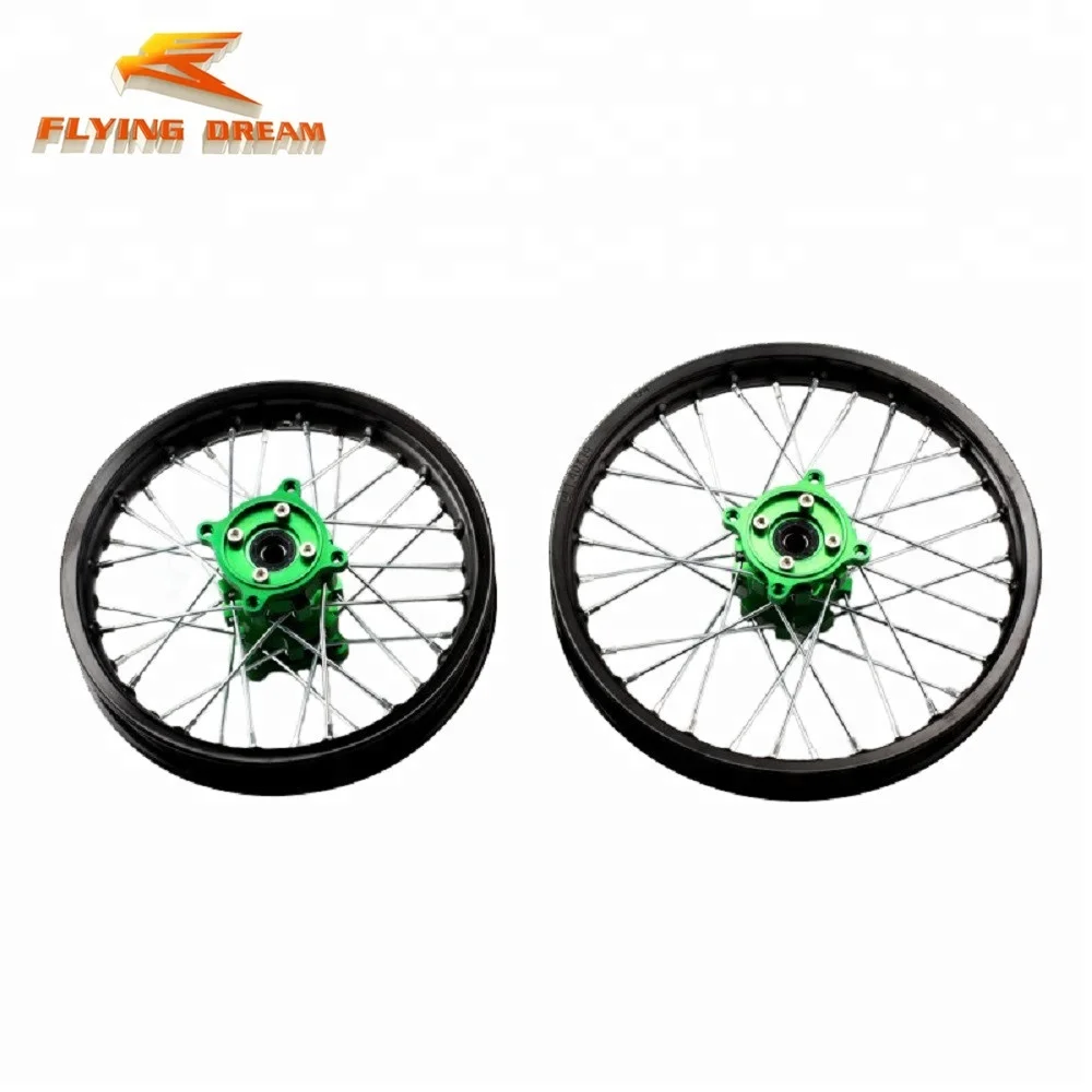 pit bike 14 front and 12 rear rims with CNC alloy hub 7075 wheel rims for sale