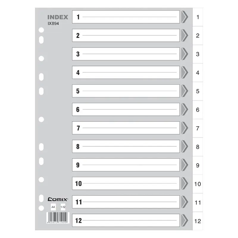 Высококачественные канцелярские товары 13C A4 PP папка с индексом цвета разделители для вкладышей