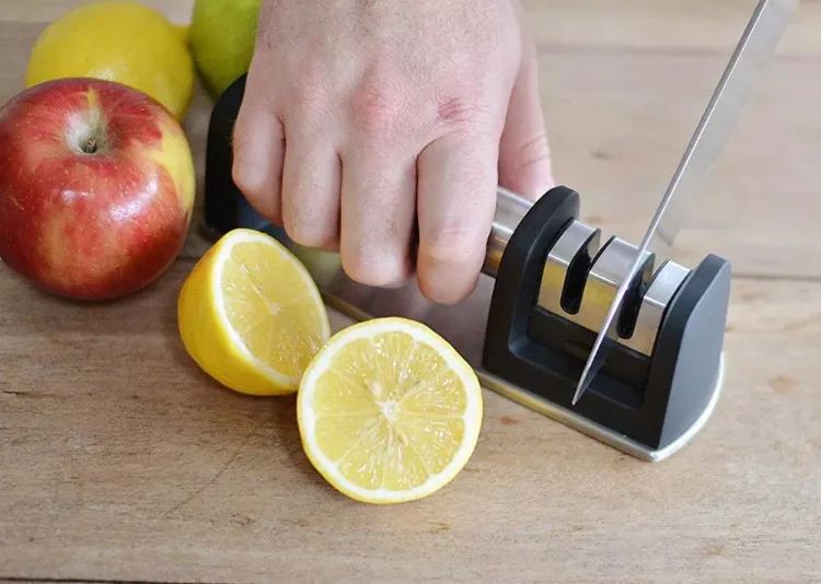 Manual Sharp Sharpener Diamond Coated Wheel Handle 2 Stage Knife Sharpener Adjustable Stainless Steel Hard Carbide Ceramic 270g