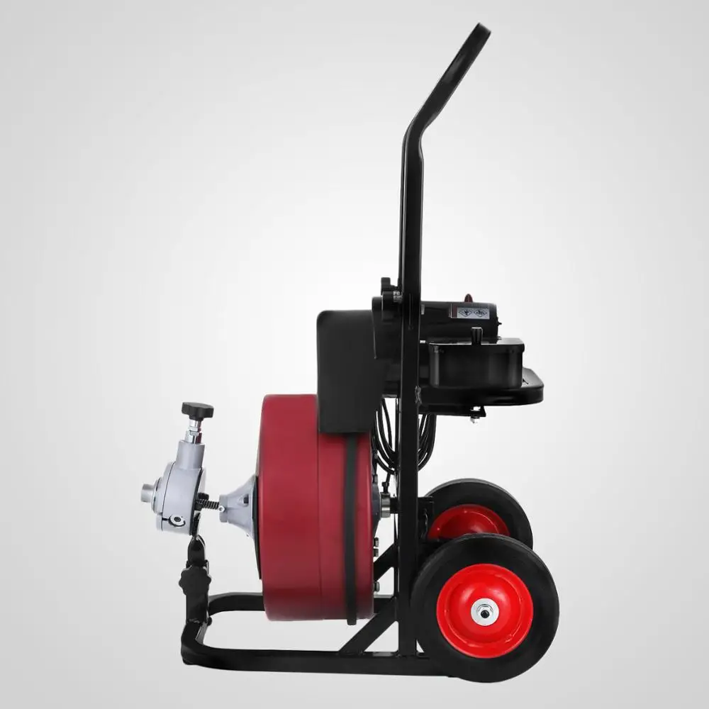 VEVOR 50 Feet by 1/2 Inch Electric Drain Auger with 4 Cutter & Foot Switch Drain Cleaner Machine Sewer Snake Drill Drain Auger C