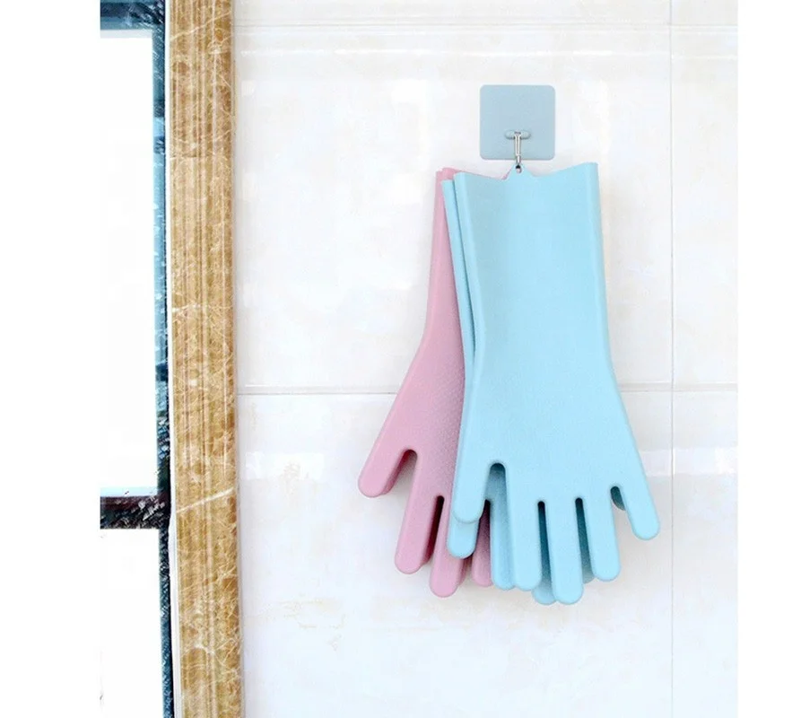 Amazon Hot Sale New Released Reusable Heat Resistant Magic Dish Washing Scrubber Cleaning Food Grade Silicone Gloves One Pair