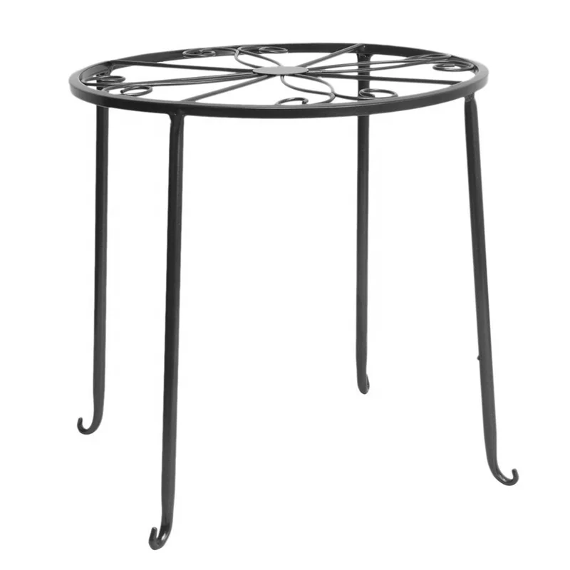 Flower Or Plant  Set Of 4 Black Metal Pot Rack