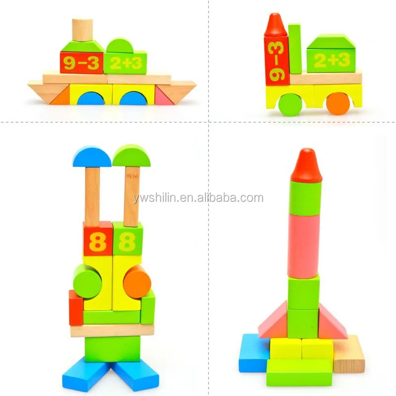 82 PCS wooden Digital arithmetic blocks