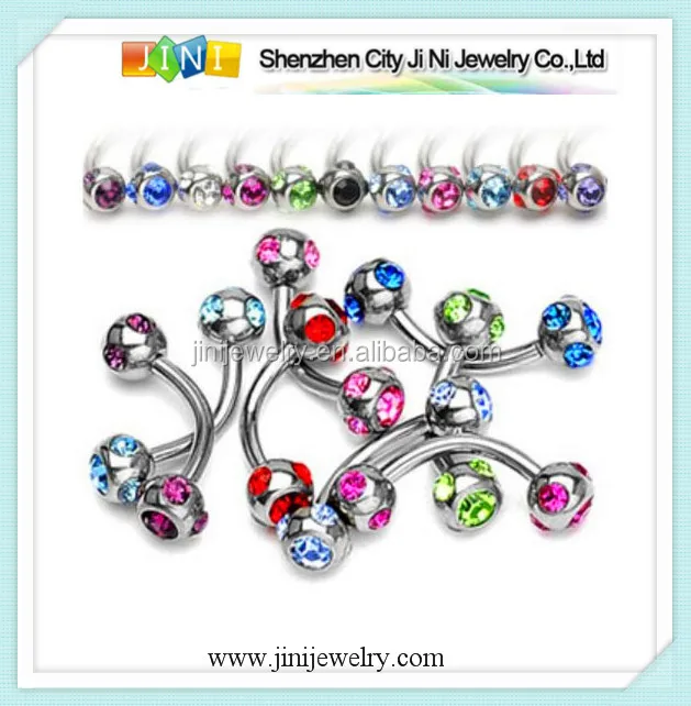 Crystal barbell eyebrow ring