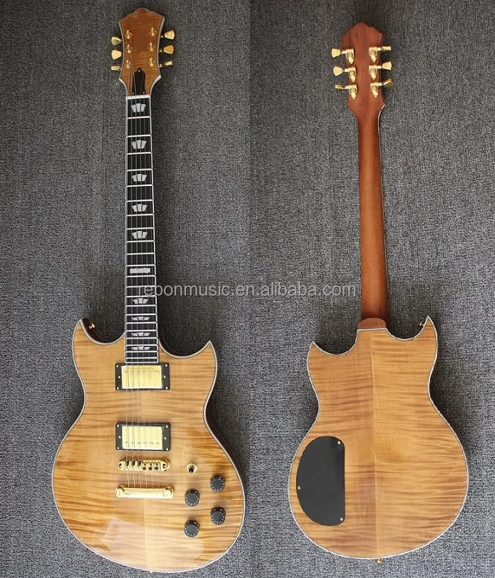 Weifang Rebon 6 String LP double cut flamed maple electric guitar