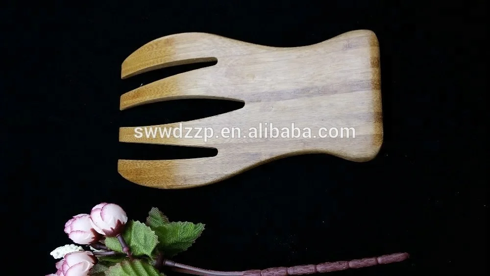 
eco-friendly food grade bamboo Salad hands salad tools for sale 
