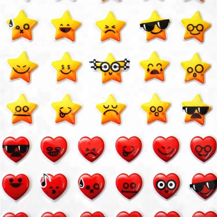 
Factory price high quality funny heart shaped puffy sticker label 