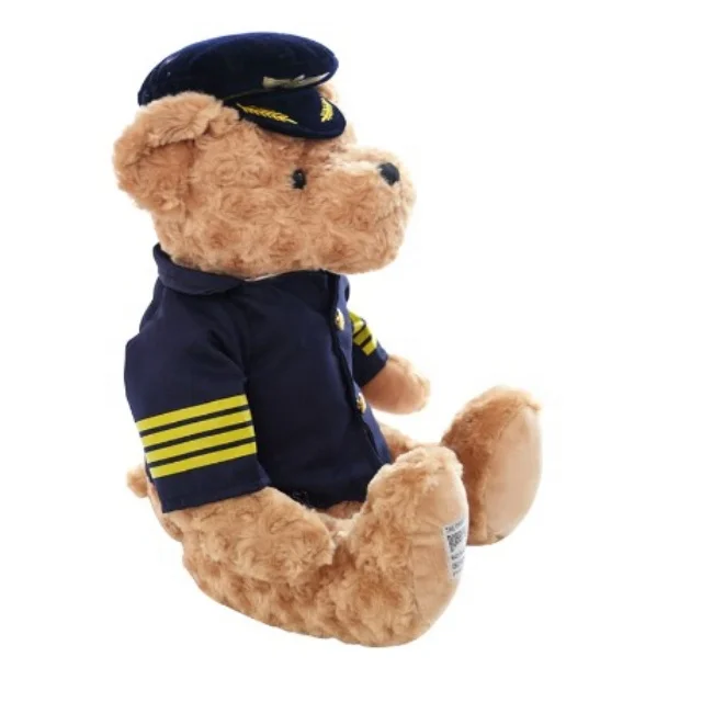 Dropshipping Pilot Teddy Bear Plush Toy Cute Captain Bear Doll Stuffed Animal Toys Birthday Gift Kids Toy Baby Doll for Children