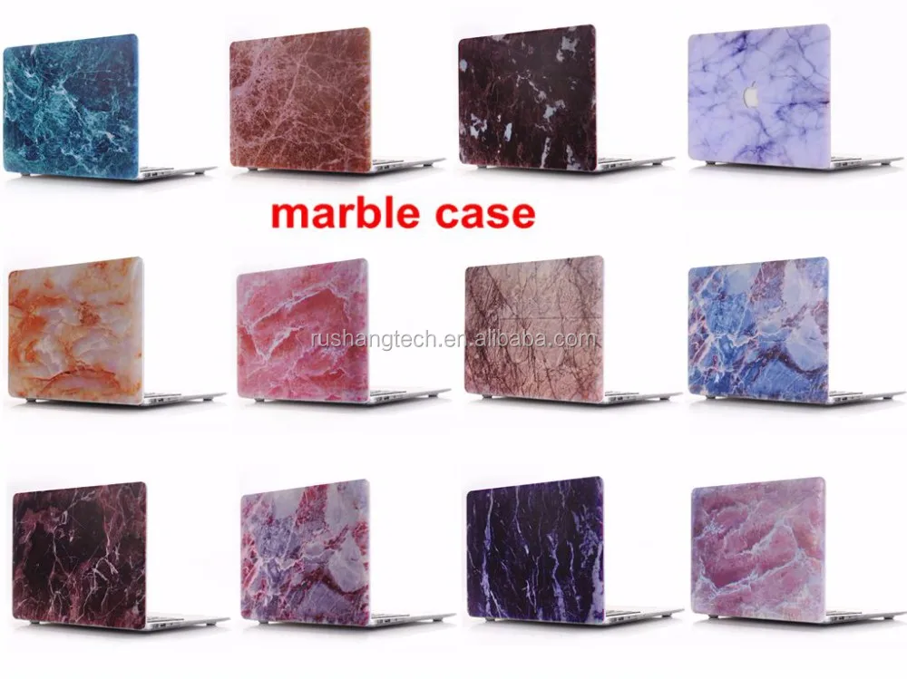 For Macbook air pro 13 marble case wood laptop case cover