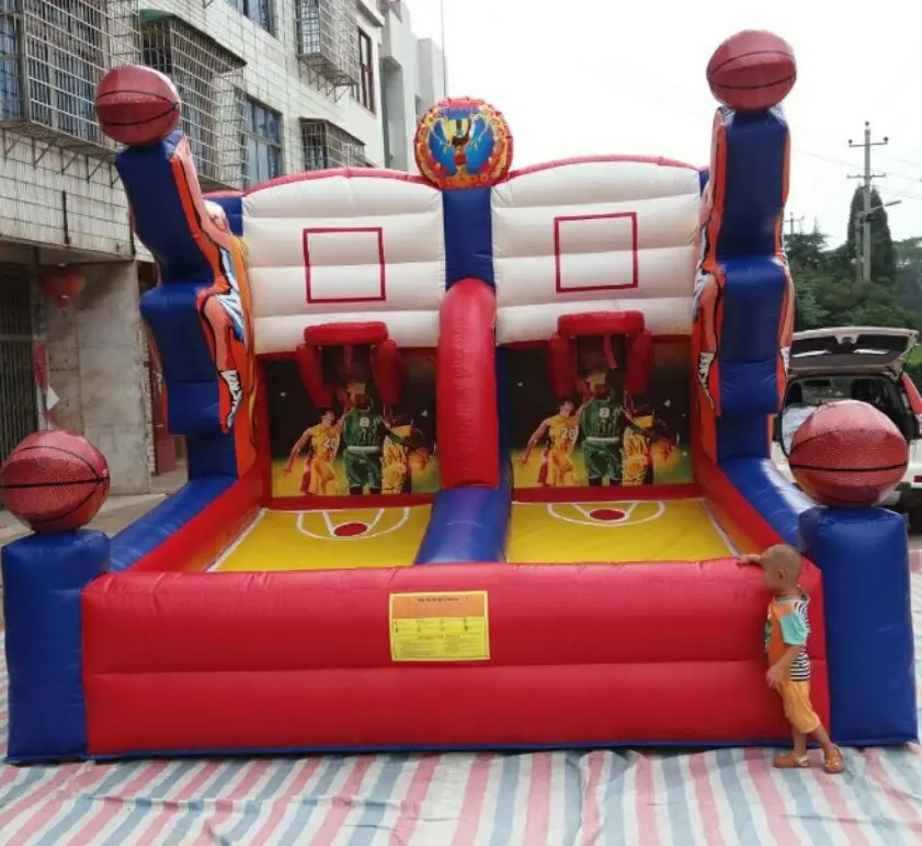 
2019 New design kids playground or outdoor indoor backyard inflatable basketball bounce game 