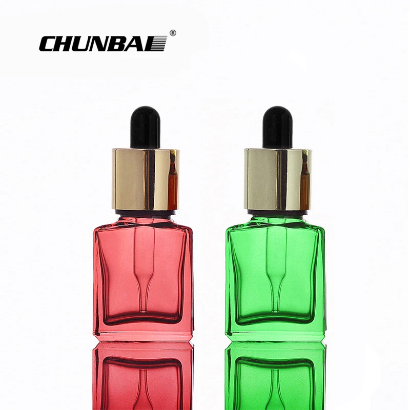 amber clear green rectangular glass bottle for smoking oil glass dropper bottle