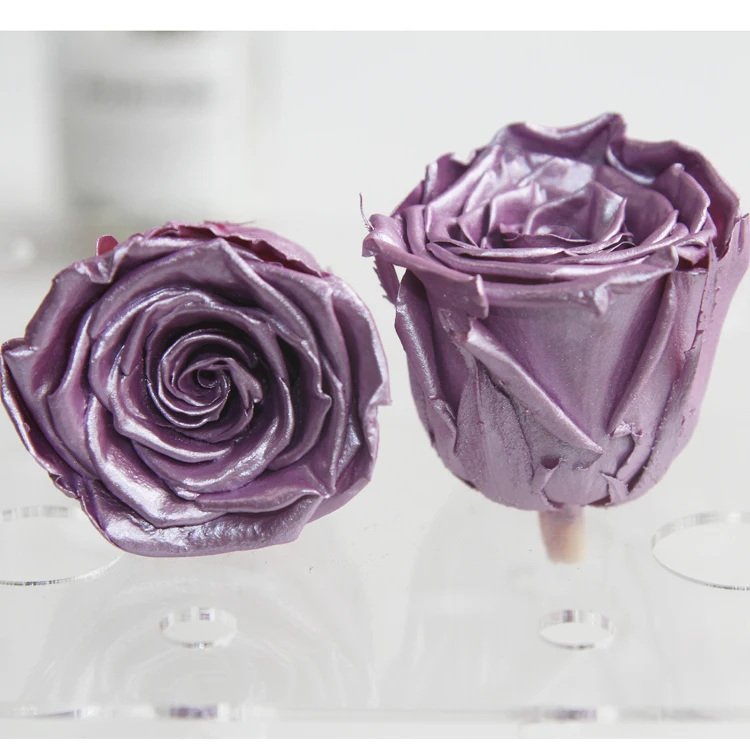 
Latest real natural Metal Metallic preserved rose heads Golden long lasting preserved roses for decorative metal roses 