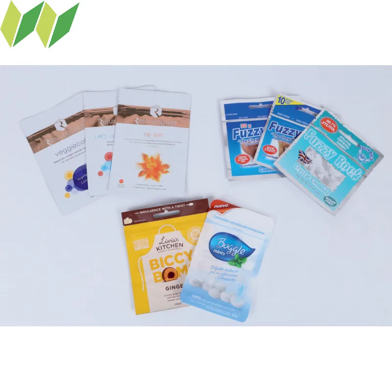 stand up pouch bag for ginger / xylitol crystal candy / mints packaging bags