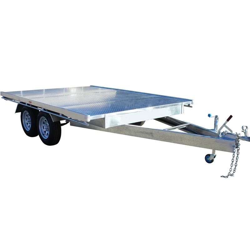 Fully Galvanized Tandem Flat Deck Trailer Fully Weld Structure for sale