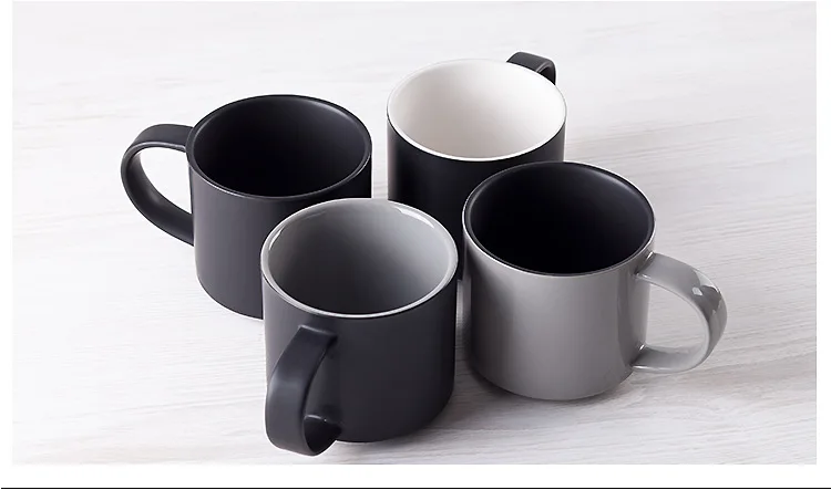 
HT104179 Black Ceramic Cup Custom Logo Matte Ceramic Coffee Cup 