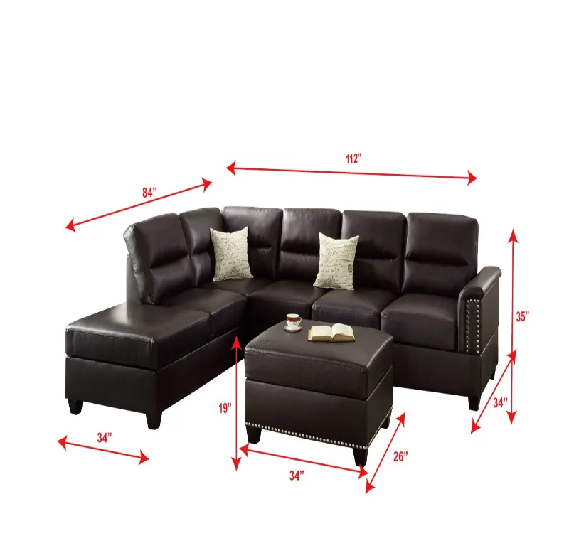 China guangzhou 7 seater commercial big  leather sofa furniture