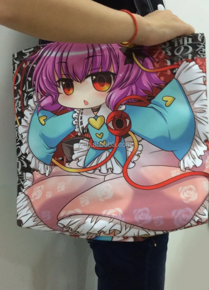 2017 custom printed ladies nylon shopping tote bag anime eco standard size cheap wholesale polyester tote bag