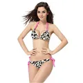 Halter Brazilian Bottoms Leopard Bandage Bikini Sexy 2016 Women Swimwear Vogue Bathing Suits mailot de bain