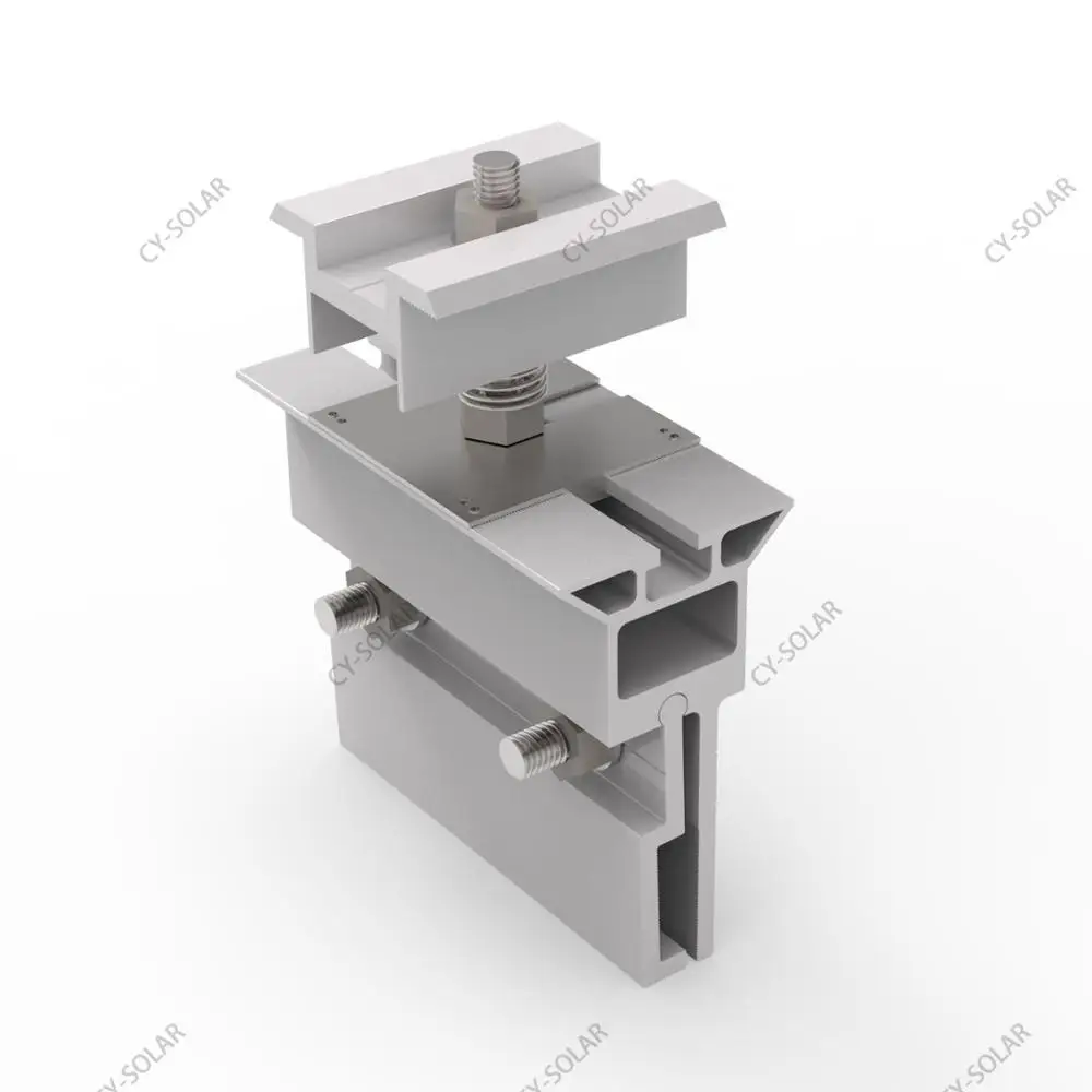 Aluminum solar metal roof panel clamp for solar PV installation, solar tin roof clips