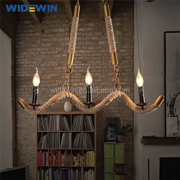 antique design tortuosity flax rope light rustic-style lighting fitting