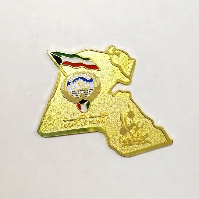 High quality Kuwait national logo badge hard enamel metal emblem