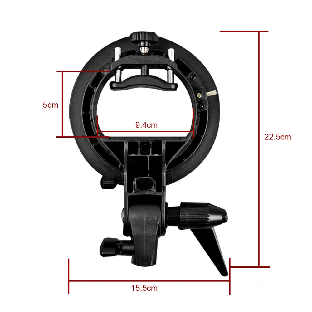 for Studio Photography Flash Diffuser S-Type Speedlite Bracket Bowens Mount Holder + 60 x 60cm Softbox