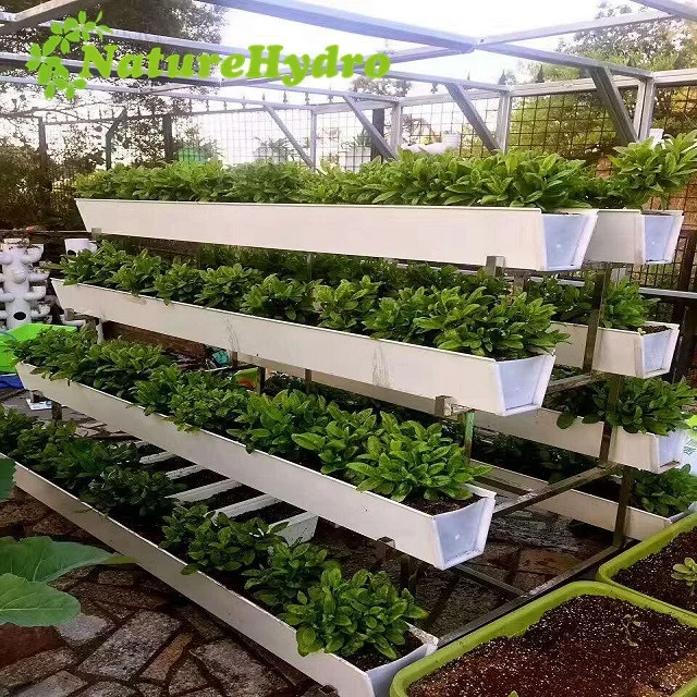 PVC Hydroponic plant gutter for strawberry growing