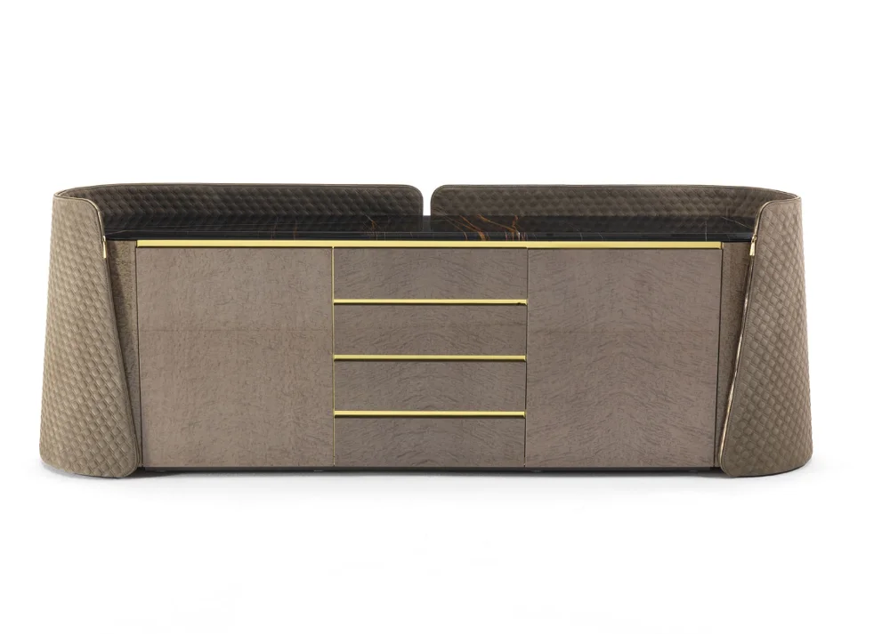 Natural Marble Luxury Sideboard Buffet Cabinet Sideboard Furniture for Dining Room