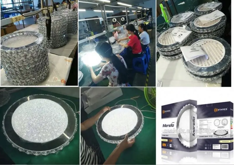 
Contemporary led ceiling light cct dimmable led plafony crystal chrome 