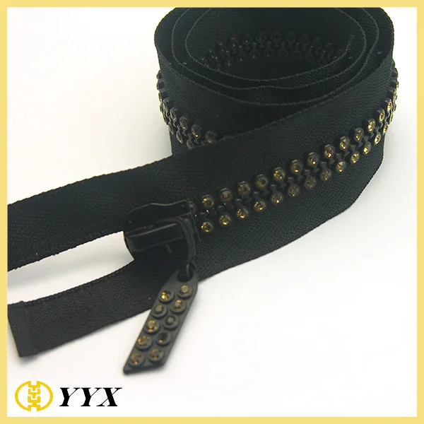 #5 #8 #10 двойные камни 24 дюйма разделительная молния со стразами