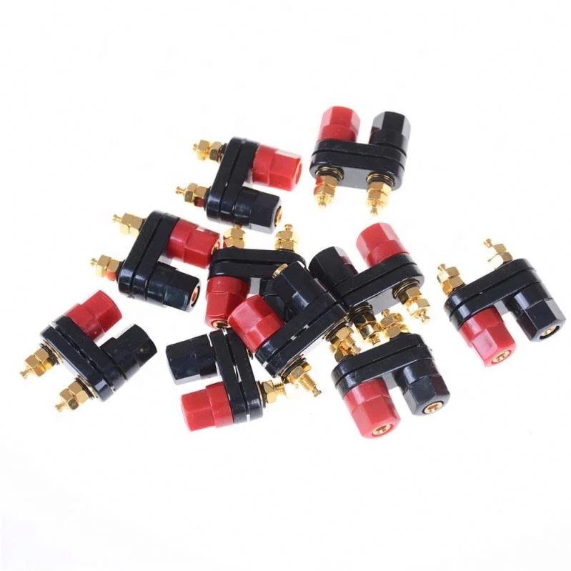 Double Gold-plated Terminal For 4 Mm Banana Plug Power Amplifier Speakers Dual Banana Female Plug