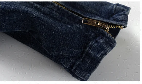 D&S factory dropshipping vintage blue long sleeves zipper jacket american flag men denim jacket