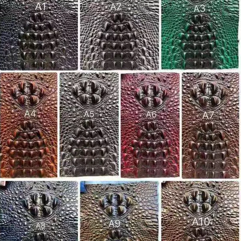 Двухцветные тисненые листы из искусственной кожи крокодила для изготовления сумок