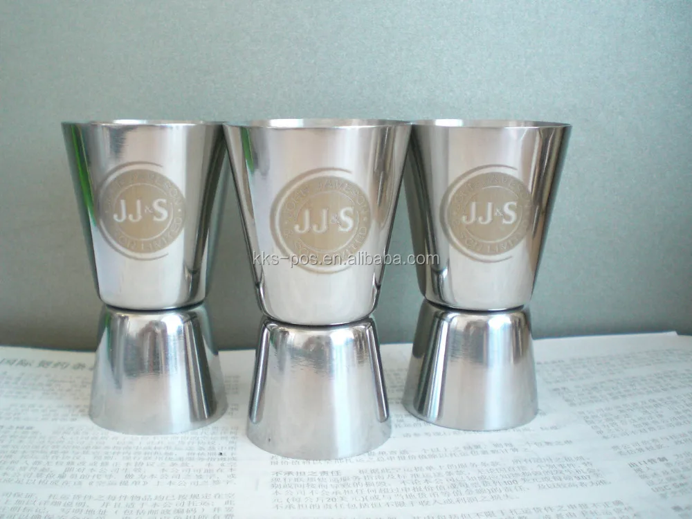 ERISTOFF MARTINI Bombay Sapphire Grey Goose 2cl/4cl Stainless Steel Whisky Measuring Double Jigger