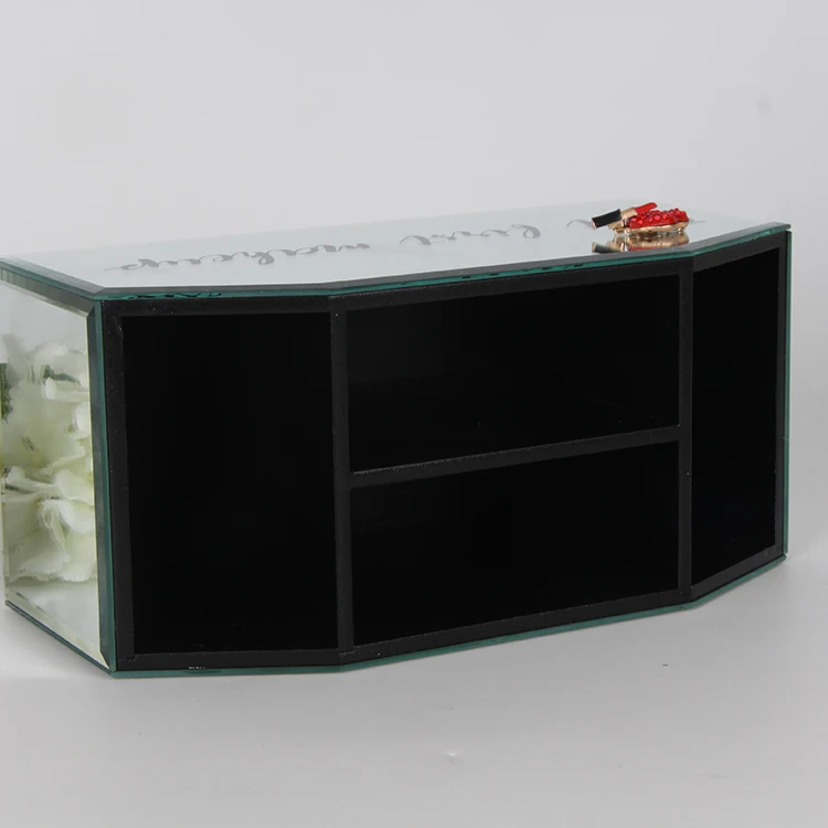 Полезное зеркало из стекла Sexy Kiss, Серебряная коробка для хранения косметических кистей, подарок для девушки, шкатулка для ювелирных изделий для нее