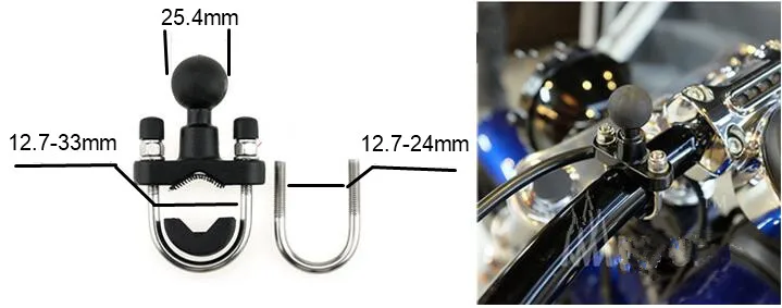 Universal Motorcycle Cell Phone Holder For Handlebars And Mirror Clamps