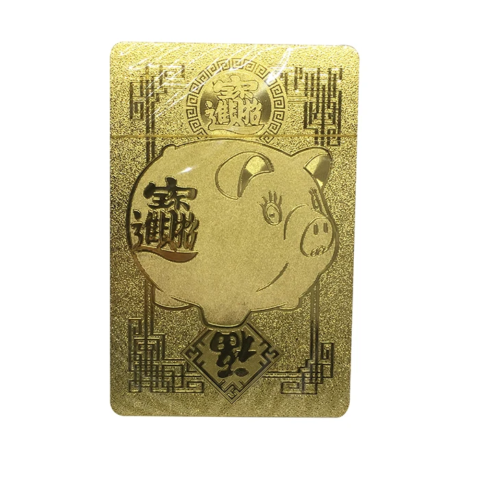 GS-18147 Oem Custom Embossed 24k 999.9 Gold Foil Plated Playing Cards